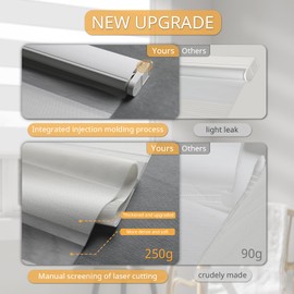 MUSCLEAREA Motorized Zebra Blinds Smart Blinds with Remote Electric Shades for Indoor Windows Light Filtering Automatic Dual Layer Horizontal Shades Compatible with Google Alexa White 24" W X 72" H