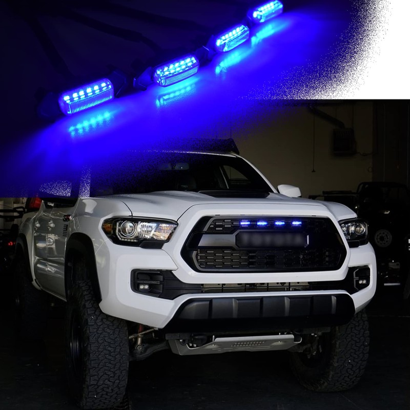 Boigoo Blue LED Front Grill Lights for Tacoma TRD Pro