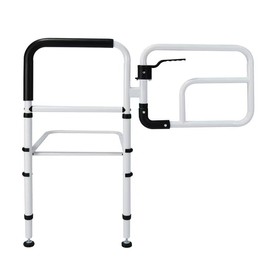 Bed Rail for Elderly Adults, Adjustable Bed Assist Railing with 90°Rotatable Handle, Bed Grab Bar With Storage Pocket for Seniors/Pregnant/Patients/Limited Mobility(260LBs Loading Capacity, White)