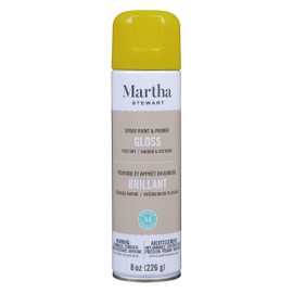 Martha Stewart Primer 8oz Spray Paint, 8 Fl Oz (Pack of 1), Gloss Meyer Lemon Yellow