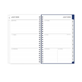 Blue Sky 2025-2026 Weekly and Monthly Academic Year Planner Calendar, July 2025 - June 2026, 5" x 8", Flexible Cover, Wirebound, Laminated Tabs, Chanson