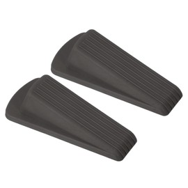 PATIKIL Door Stoppers for Bottom of Door, 2 Pack Sturdy Stackable Rubber Door Stopper Wedge for Tile Concrete Carpet Wood Heavy Duty Door, Brown