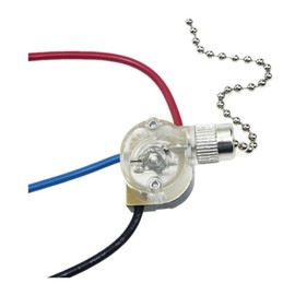 New 3 Way Canopy Pull Chain Fan Light Switch 3 Wire 2 Circuit 4 Position Clear Ceiling Fan Switch Compatible with Casablanca,Westinghouse Ceiling Fan UL Listed