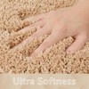 Seavish Luxury Beige Bath Rug 23.6" Shaggy Round Bathroom Rug