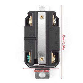 Oumefar Lock Female Wall Outlet Receptacle, NEMA L14-20R 20A 125V-250V Lock Receptacle for Generator Cord Assembly, US Four Hole Power Female Plug Industrial Grade Grounding