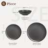Ceramic Dinnerware Set 6 Pieces, Handmade Reactive Glaze Plates and