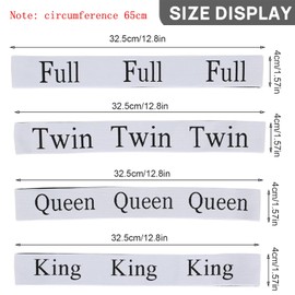 8 Bandas organizadoras de sábanas,correas elásticas para ropa de cama,etiquetas elásticas de lino para juegos de sábanas，para ropa de cama, organización de armarios，organización de Guardarropa(Queen)