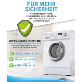 ELES VIDA - Washing Machine Pads 90 x 90 x 15 mm - Set of 8 - 15 mm Rubber Pads Anti Vibration Damper for Dryers Furniture and Cabinets Washing Machine Underlay Vibration Damper Non-Slip Underlay