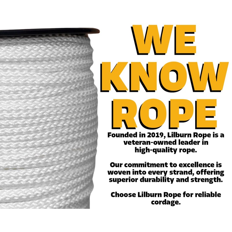 LILBURN ROPE CO. Diamond Braid Nylon Lightweight White Rope -
