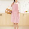 Pinknoke Cotton Linen Pinafore Apron Dress for Women with Pockets