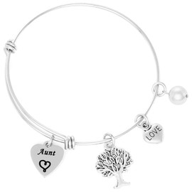 Hutimy Best Auntie Gifts Bracelet for Aunt Gifts Aunts Auntie Bangle Bracelets Gift Ideas Present for Aunties Jewelry Best Aunt Bracelet