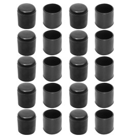 Uenhoy 40 Pcs 3/4" (19mm) PVC Chair Leg Tips Caps Round Chair Leg Floor Protectors Black Furniture Leg End Caps