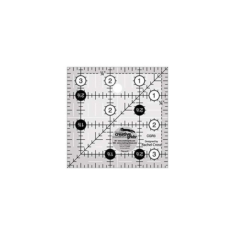 Creative Grids Quilt Ruler 3-1/2in x 3-1/2in Square – CGR3