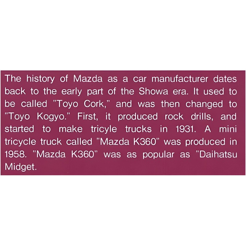 Micro Ace 1/32 Owners Club '58 Mazda K360 Plastic Model