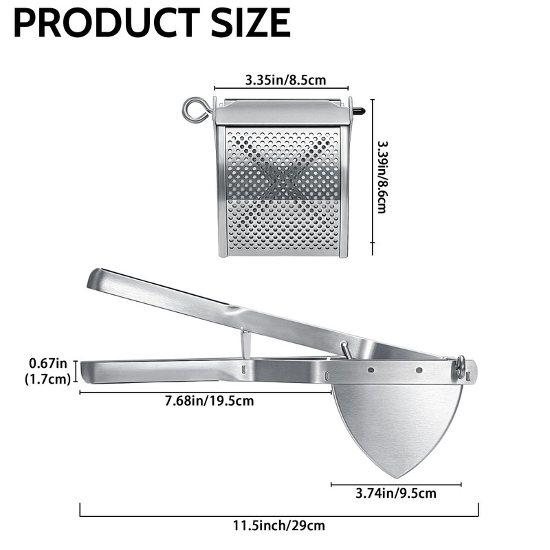 Potato Ricer, Sopito Stainless Steel Potato Masher for Commercial and