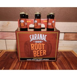 Saranac Root Beer Soft Drink - 6 Pack of 12oz Glass Bottles Unopened