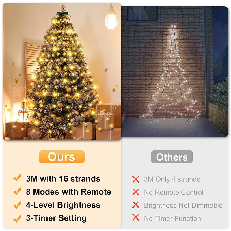 Fairy Lights Christmas Tree Indoor Outdoor 3.0 m 16 Strands