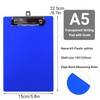 4 Pack Durable A5 Assorted Coloured Plastic Clipboard Heavy Duty