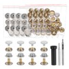 HARFINGTON 24 Set Leather Snap Fasteners Kit 10mm Metal Snap