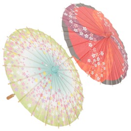 SAFIGLE 2PCS Japanese Style Paper Umbrella Paper Parasol Umbrella Small Umbrella Photography Prop Holiday Umbrella Decor（Red）