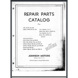 Johnson outboard Parts manual 1921-1927 J-25 JC-25 J-65 34 PAGES Many models +++