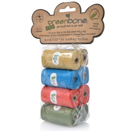 Greenbone BioBase Pet Waste Bags - 8 Rolls, 96 Bags - 13 Inch x 9 Inch