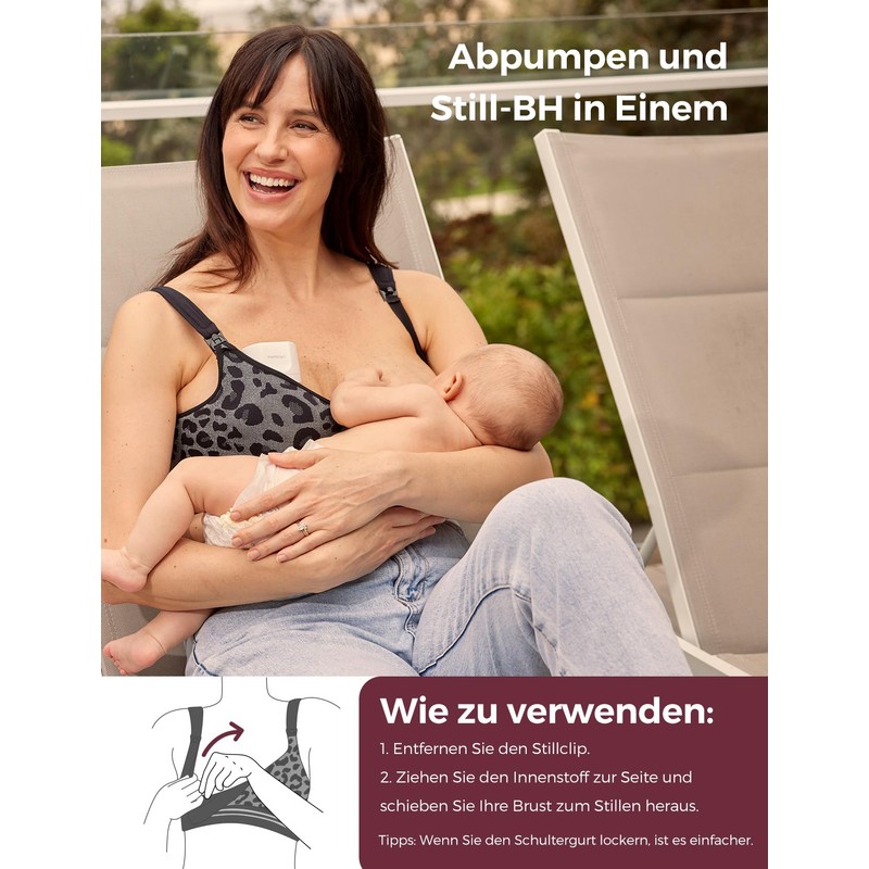 momcozy Seamless 4-in-1 Nursing Bra for Hands-Free Pumping, CozyFitClasp Pumping