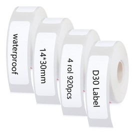 D30 Labels Label Maker Tape 920 PCS Compatible with D30 Laminated Office Labeling Sticker Replacement, 14mm x 30mm (0.55 x 1.18 Inch), Waterproof Adhesive Label Printer Tape Paper 4-Roll