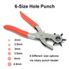 Leather Hole Punch Tool Set Heavy Duty 6 Size Revolving