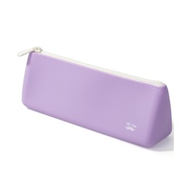 Mr. Pen- Silicone Pencil Case Pouch, Pastel Lavender, Aesthetic Triangular Design, Multipurpose, Aesthetic Pencil Case Small, Silicone Makeup Bag