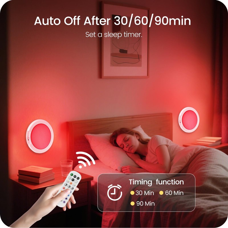 GOEBLESON Rechargeable Motion Sensor Ceiling Light with Remote, RGBW LED