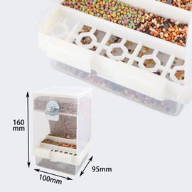 Transparent Bird Feeder Automatic Bird Feeder - Bird Feeding Station, Can Be Hung, 16 x 10 x 9.5 cm, Large Capacity, Can Provide 15 Days Storage