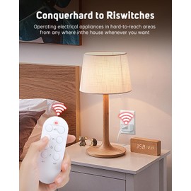 STRIPOO Remote Control Outlet Plug Wireless Remote Outlet Switch Electrical Outlet Switch Kit for Household Appliances 15A/1800W, 100ft Range, FCC Listed, 3 Outlets + 1 Remote