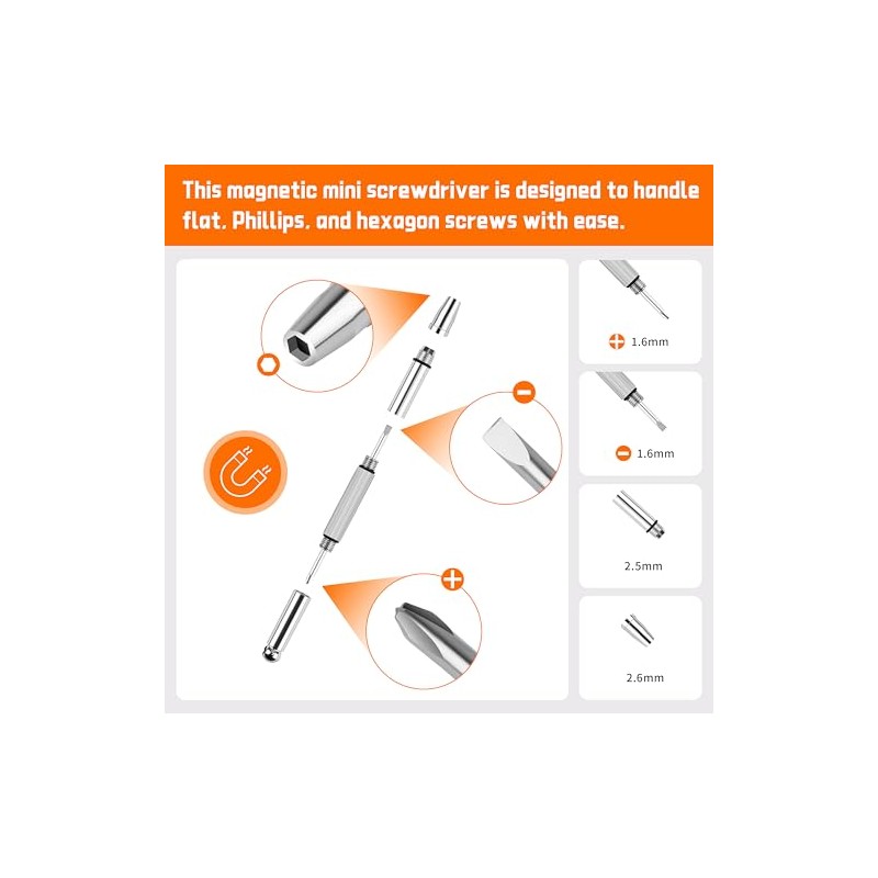 Precision Screwdriver Set with Magnetic Tips, 8-in-1 Multi-Function Screwdrivers, 4-in-1