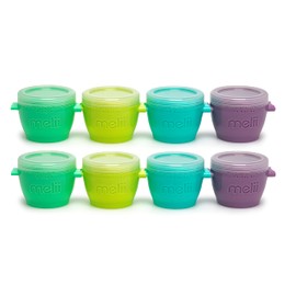 melii Snap & Go Baby Food Storage Containers with lids, Snack Containers, Freezer Safe, 4 oz - 8 Pack, Original