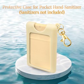 CERCGVEL Silicone Case Compatible with Noshinku Pocket Hand Sanitizer, Protective Case with Keychain for Refillable Travel Size, Hand Sanitizer Spray Accessory (Yellow)