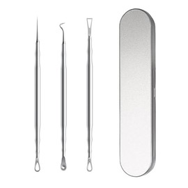 AioBos Acne Needle Set of 3 (5 Types of Tips) (Newly Released, Heat Treated, Sandblast Acne Needles Dedicated Kit), Pore Care, Acne Removal, Blackhead Removal, Pore Care Kit, Includes Storage Box