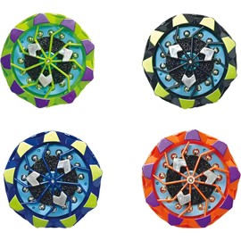 Cold-Spark Spinning Tops 4-Pack - Fidget Toys & Party Favors for Kids 4-8 | Fireworks Gyroscope Toy with Silicone Bumper | Battle Top Spinners for Boys Birthday Return Gifts