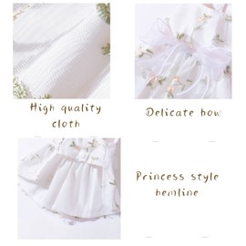 Princess Dog Dresses - Puppy Skirt with Lace & Embroidered Bowknot for Girl, Cat Apparel - Wedding, Birthday Party