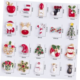 BIUDECO 3sets Nail Art Christmas Decor Press on Nails Christmas Ornaments for Holiday Events 20pcs*3