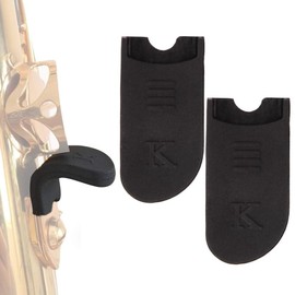 KOMUNJ 2 Stücke Saxophon Daumenauflage, Sax Gummi Cushion Daumenstütze Instrumente Zubehör, Schwarz Thumb Rest Daumenauflage Kissen Fingerschutz Zubehör für Sopran Alt und Tenor Sax