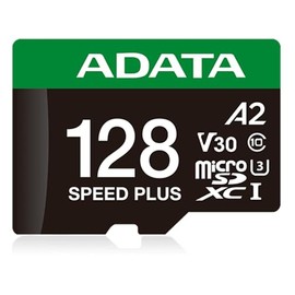 ADATA 128 GB Tarjeta de Memoria Speed Plus MicroSDXC UHS-I U3 Clase 10 con Adaptador Color Negro con Verde