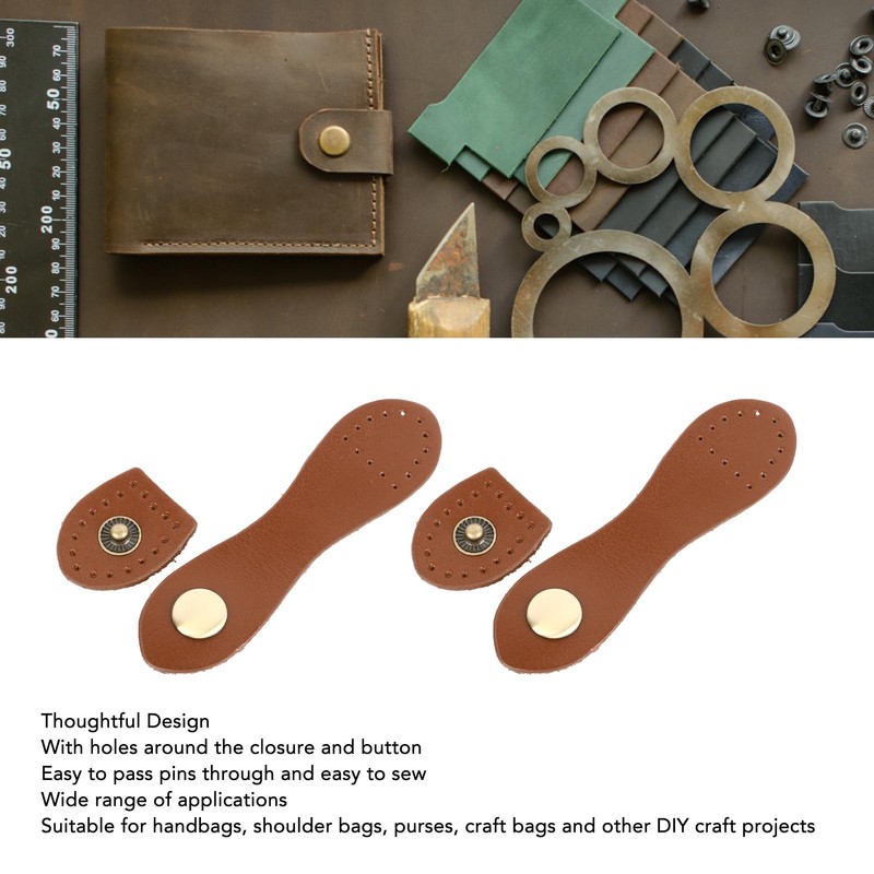 5 Set Leather Snap Buckles Soft Wearable DIY Sewing Leather