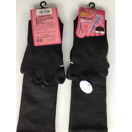 Healing Feet 17055-994-950 Women's Compression 5-Toe High Socks, 4 Patterns, 1 Pattern & 1 Pattern, 17055 solid