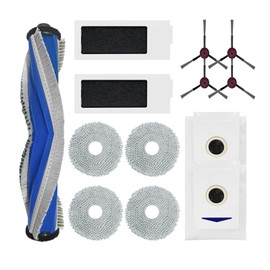 13 Pcs Replacement for ECOVACS DEEBOT T30S Accessories: Replace Parts for ECOVACS DEEBOT T30S / T30S Combo Robot Vacuum 1 Main Brush 4 Side Brush 2 Filter 4 Mop Pad 2 Dust Bag