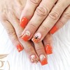 24Pcs Fall Press On Nails Short Square Fake Nails With