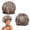 Shower Cap for Women, Pack of 2 Leopard Shower Caps,