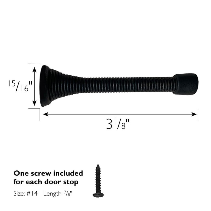 Design House Spring Door Stop Wall Protector with Rubber Tip