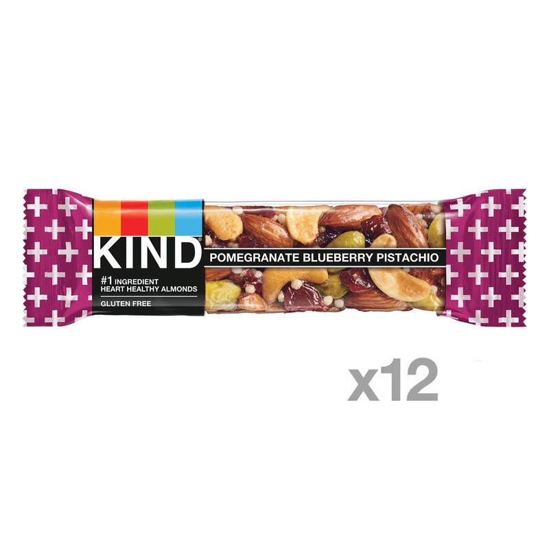 KIND Bars, Pomegranate Blueberry Pistashio + Antioxidants, Gluten Free, Low