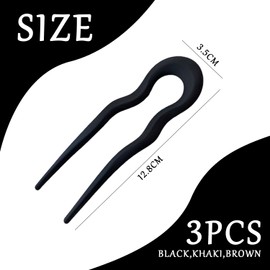 3 Pieces French Hair Clips, U-Shaped Retro Hair Clips, Hair Sticks, Simple Fashionable Hair Clips, Bun Pins For Girls, Hairstyle Fixing Accessories